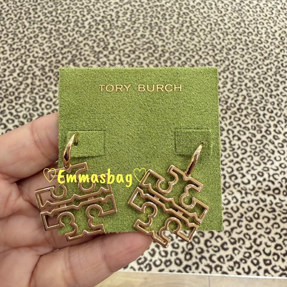 Tory Burch Britten Small Logo Drop Earring Tory Gold $145